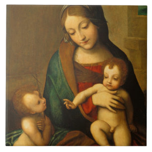 Madonna and Child with Saints Ceramic Tile