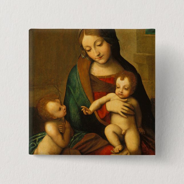 Madonna and Child with Saints Pinback Button (Front)