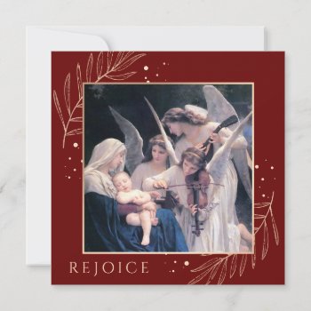 Madonna And Child With Serenading Angels Holiday Card by DP_Holidays at Zazzle