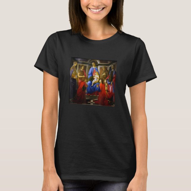 Madonna And Child With Six Saints Sandro Botticell T-Shirt (Front)