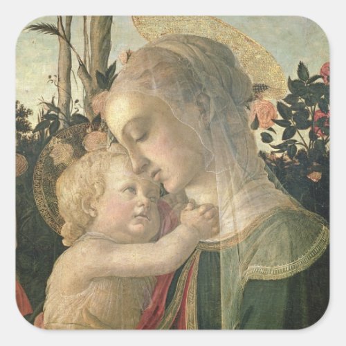 Madonna and Child with St John the Baptist detai Square Sticker