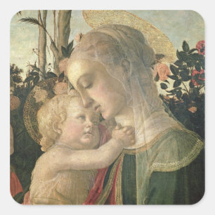 Madonna and Child with St. John the Baptist, detai Square Sticker