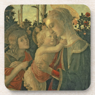 Madonna and Child with St. John the Baptist (oil o Beverage Coaster