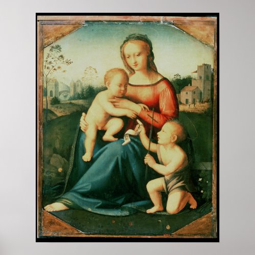 Madonna and Child with St John the Baptist Poster