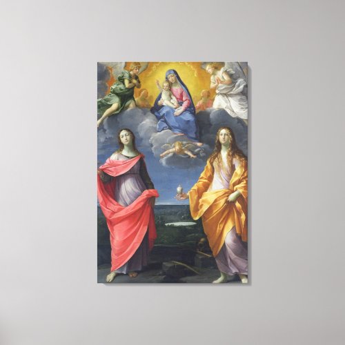 Madonna and Child with St Lucy and Mary Magdalene Canvas Print