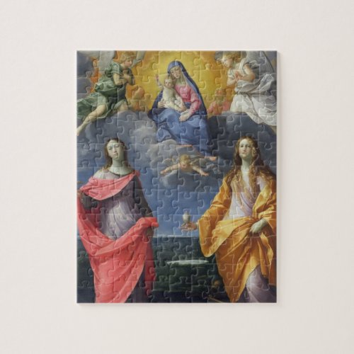 Madonna and Child with St Lucy and Mary Magdalene Jigsaw Puzzle