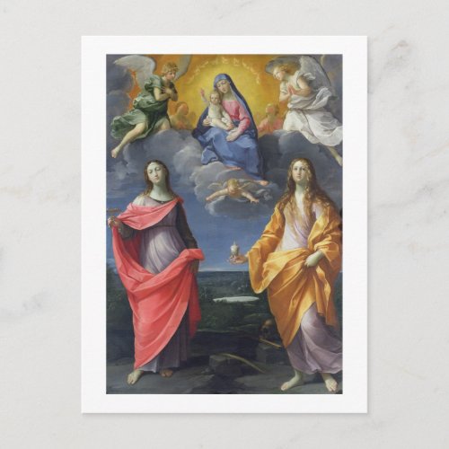 Madonna and Child with St Lucy and Mary Magdalene Postcard