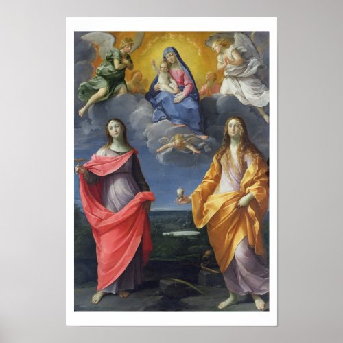 Madonna and Child with St Lucy and Mary Magdalene Poster