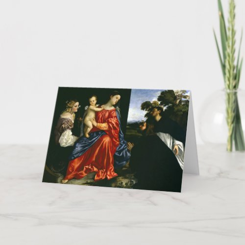 Madonna and Child with Sts Catherine and Dominic Card