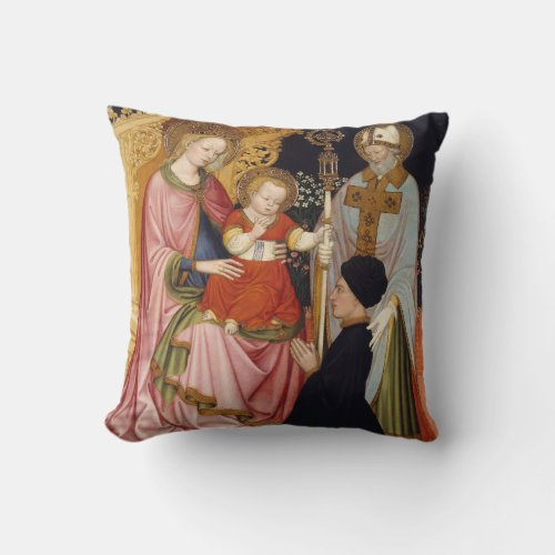 Madonna and Child with the Donor Throw Pillow