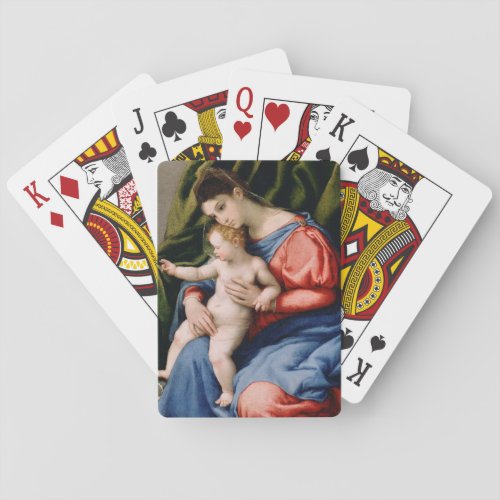 Madonna and Child with the Infant Saint John Poker Cards