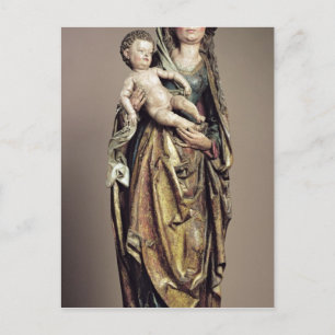 Madonna and Child, Wooden Sculpture Postcard