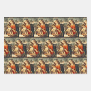 Madonna and Christ Child Classic Art Christmas Wrapping Paper Sheets