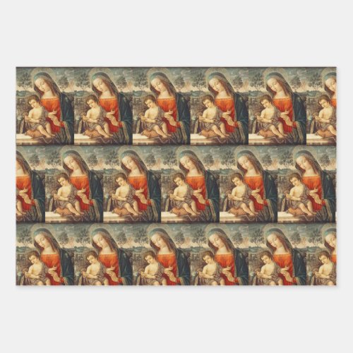 Madonna and Christ Child Classic Art Christmas Wrapping Paper Sheets