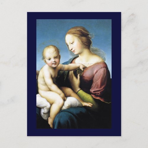 Madonna and Christ Child Sitting Outside Postcard