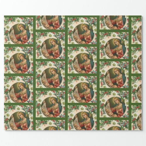 Madonna and Holy Child Religious Christmas Wrapping Paper