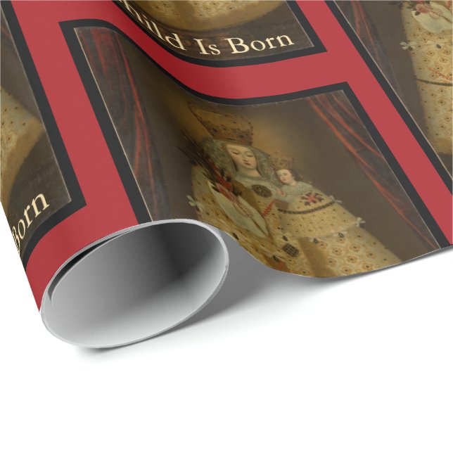 Madonna & Baby Jesus  Christmas  Wrapping Paper (Roll Corner)