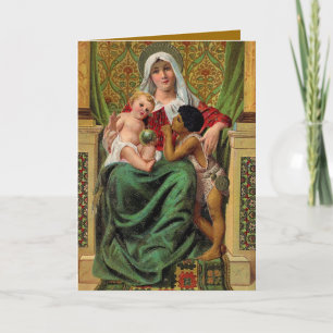 Madonna Baby Jesus Vintage Christmas Card