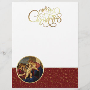Madonna by Botticelli. Cristmas Letterhead