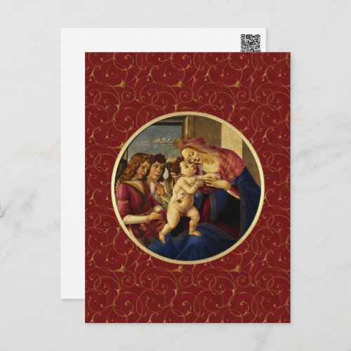 Madonna by Botticelli Fine Art Christmas Holiday Postcard