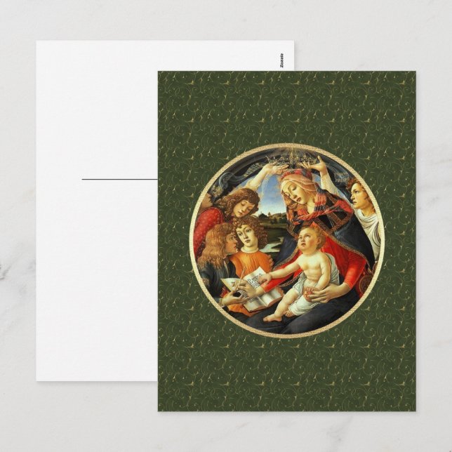 Madonna by Botticelli. Fine Art Christmas Postcard (Front/Back)