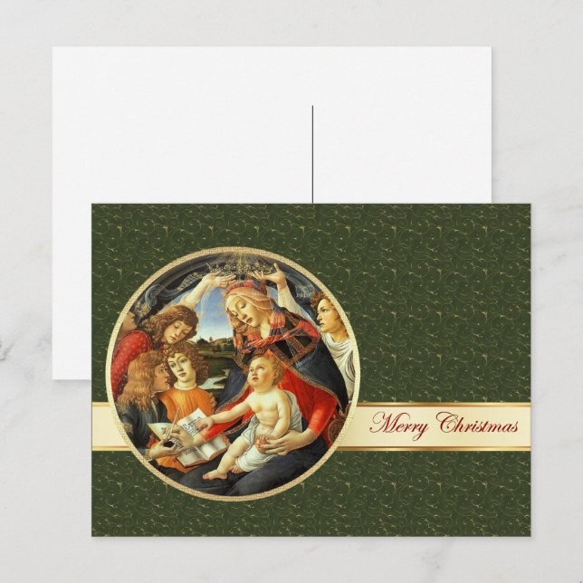 Madonna by Botticelli. Fine Art Christmas Postcard (Front/Back)