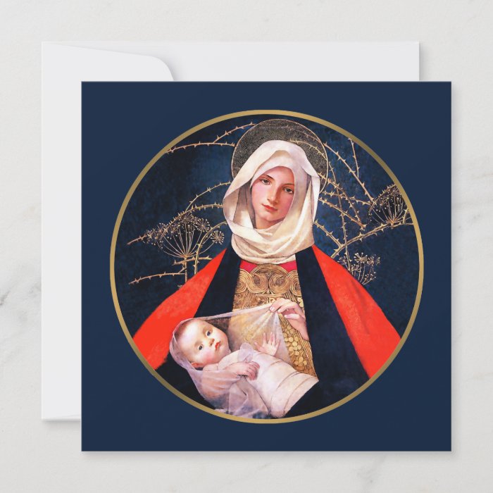 Madonna by M. Stokes. Religious Christmas Card
