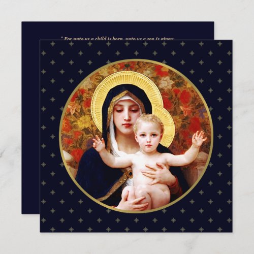 Madonna by W Bouguereau Religious Christmas Card