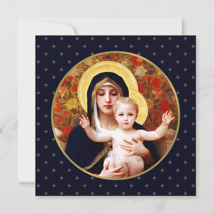 Madonna by W. Bouguereau. Religious Christmas Card