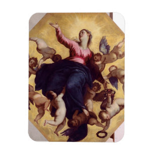 Madonna Carried by Angels (ceiling fresco) Magnet