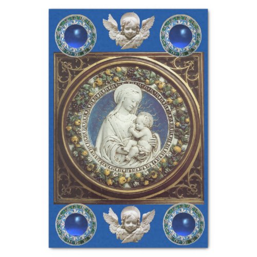 MADONNACHILD AND ANGELS NATIVITY FLORAL CROWN TISSUE PAPER