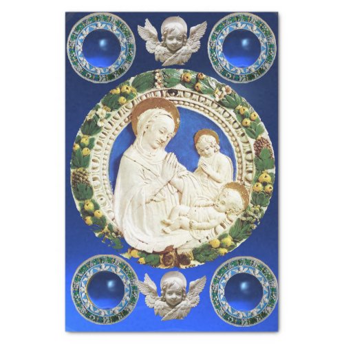 MADONNACHILD AND ANGELS NATIVITY FLORAL CROWN TISSUE PAPER