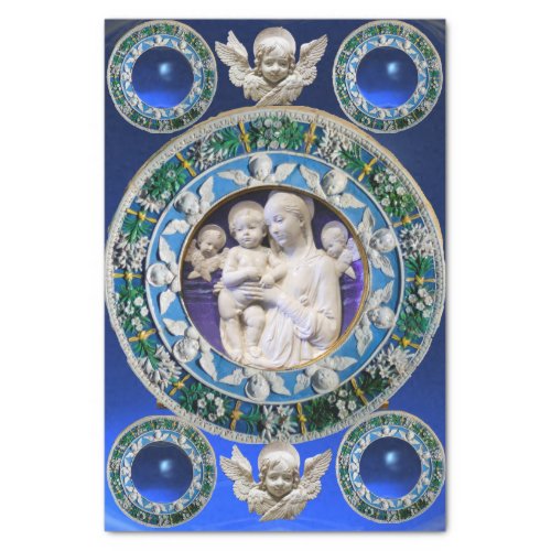 MADONNACHILDANGELS NATIVITY FLORAL CROWN Blue Tissue Paper