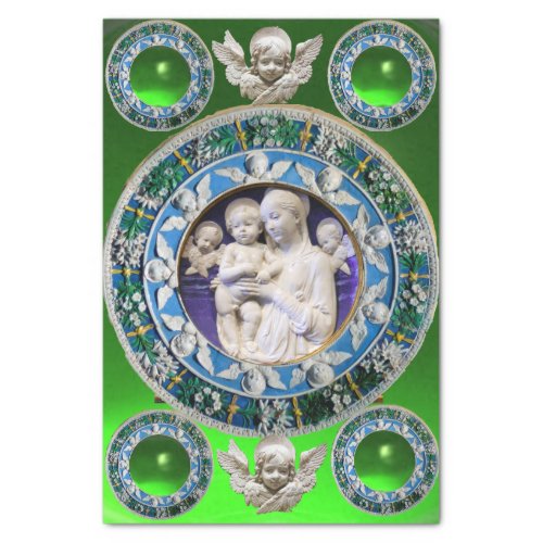 MADONNACHILDANGELS NATIVITY FLORAL CROWN Green Tissue Paper