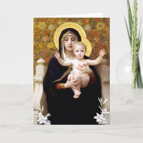 Madonna  Child by Bouguereau Religious Christmas Holiday Card