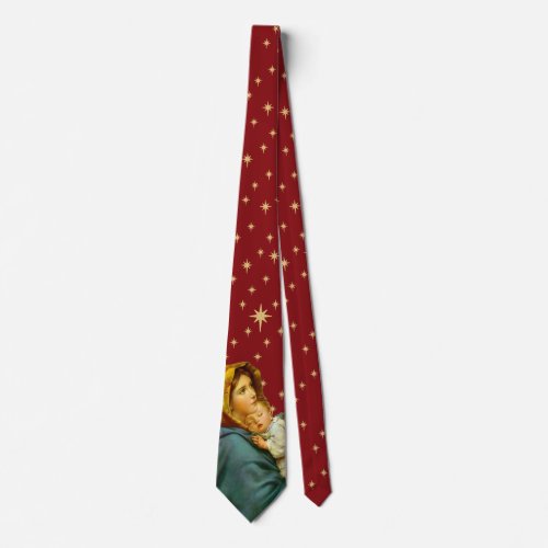 Madonna  Child Catholic Christmas Gift Neck Tie