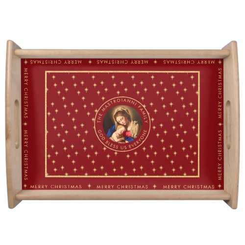 Madonna  Child Catholic Religious Christmas Gift Serving Tray
