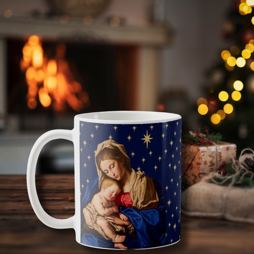 Madonna  Child Christmas Gift Priests Pastors Coffee Mug