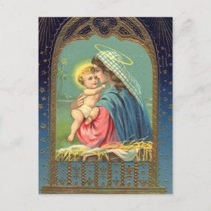 Madonna & Child Christmas Holiday Postcard