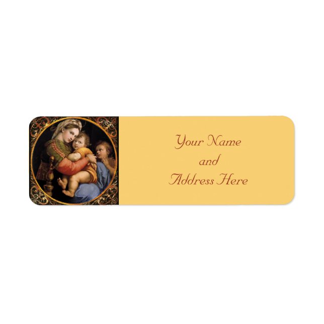 Madonna & Child Christmas Return Address Labels (Front)
