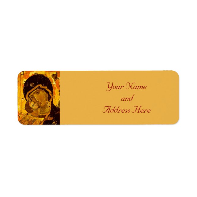 Madonna & Child Christmas Return Address Labels (Front)