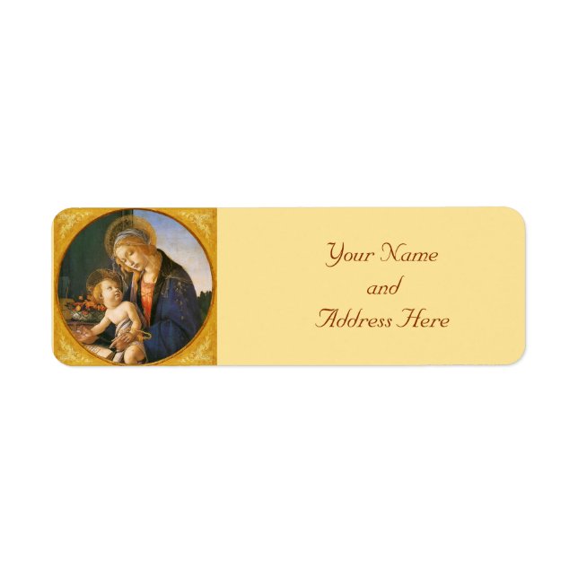 Madonna & Child Christmas Return Address Labels (Front)