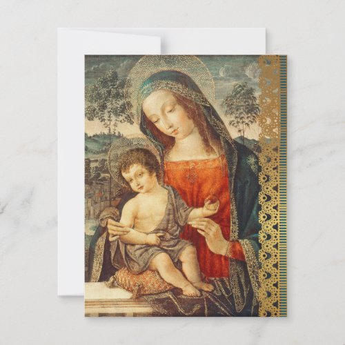 Madonna Child Classic Art Religious Christmas Holiday Card