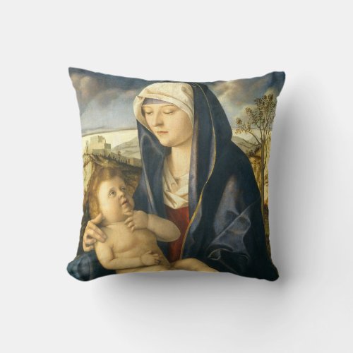 Madonna  Child _ Giovanni Bellini Fine Art Throw Pillow