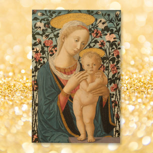 Madonna Child Jesus Virgin Mary Vintage Painting Wood Wall Art