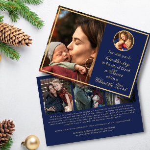 Madonna & Child Religious Christmas with Photo Foil Holiday Card