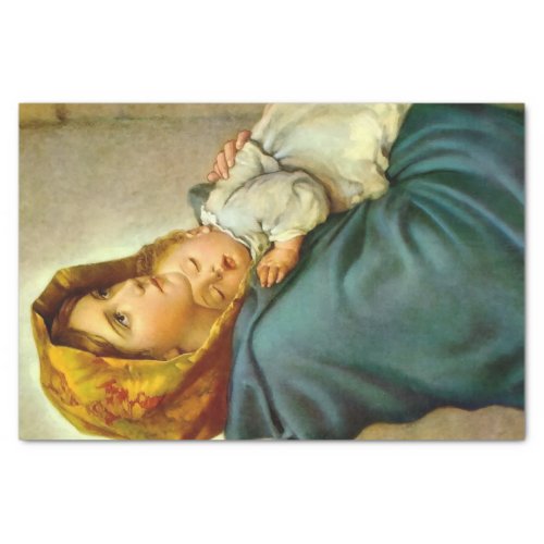Madonna  Child Traditional Religious Christmas Tissue Paper