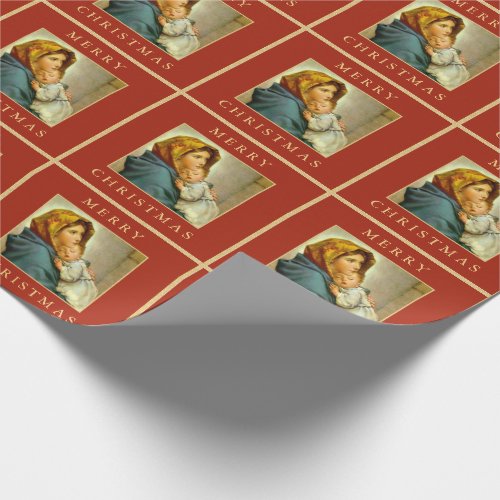Madonna  Child Traditional Religious Christmas Wrapping Paper