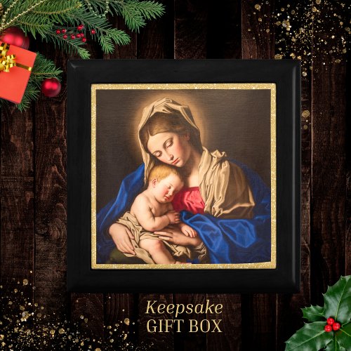 Madonna  Child Traditional Vintage Catholic Gift Box