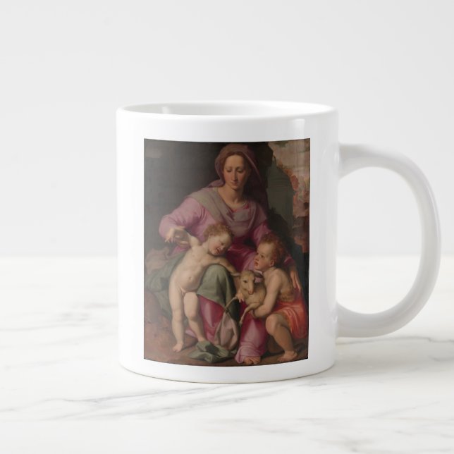 Madonna & Child with Saint John the Baptist Large Coffee Mug (Right)